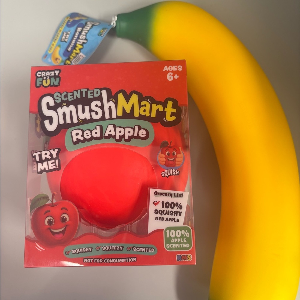 Crazy Fun Scented SmushMart Red Apple and Banana Squishy ONE OF EACH